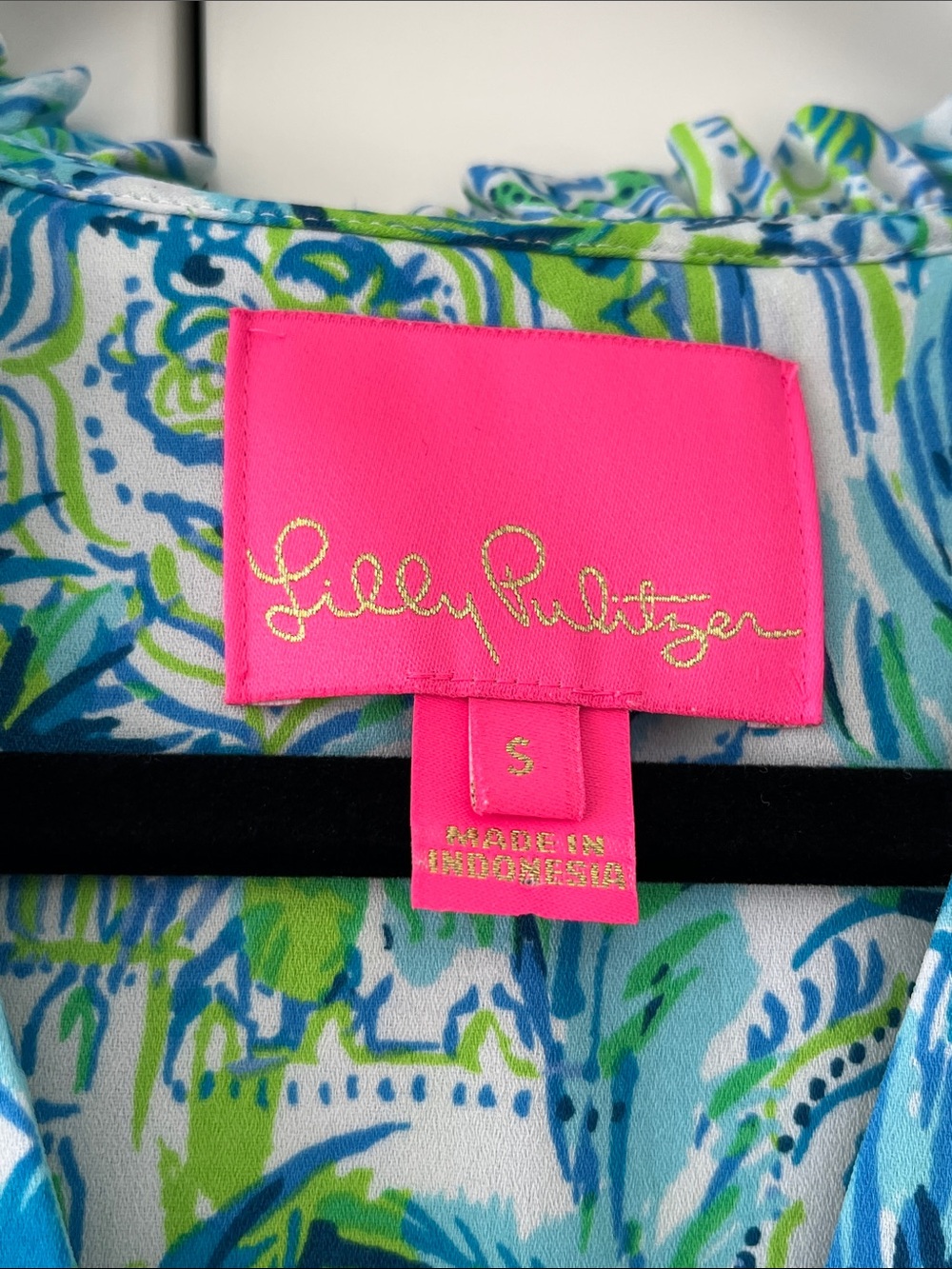 Lilly Pulitzer Blue & Green Printed Dress - Picture 3 of 4